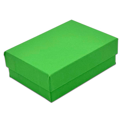 3 1/4" x 2 1/4" x 1" Light Green Cotton Filled Paper Box