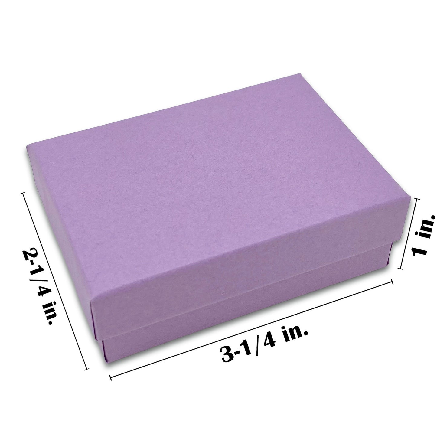 3 1/4" x 2 1/4" x 1" Matte Purple Cotton Filled Paper Box
