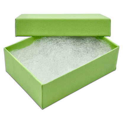 3 1/4" x 2 1/4" x 1" Mint Green Cotton Filled Paper Box