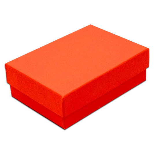 3 1/4" x 2 1/4" x 1" Neon Orange Cotton Filled Paper Box