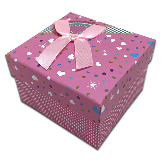 3 1/4" x 3 1/4" 6-Pack of Assorted Color Cardboard Watch Bracelet Ribbon Bow Jewelry Boxes