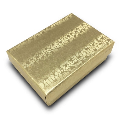 3 1/4"WX2 1/4"DX1"H Gold Foil Cotton Filled Paper Box