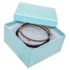 3 3/4" x 3 3/4" x 2" Light Pearl Teal Cotton Filled Paper Box