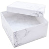 3 3/4" x 3 3/4" x 2" Marble White Cotton Filled Paper Box