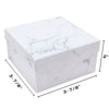 3 3/4" x 3 3/4" x 2" Marble White Cotton Filled Paper Box