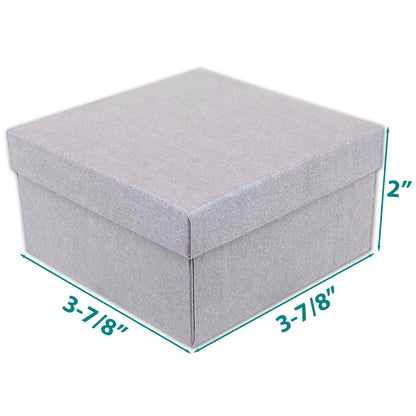 3 3/4" x 3 3/4" x 2" Pearl Gray Cotton Filled Paper Box