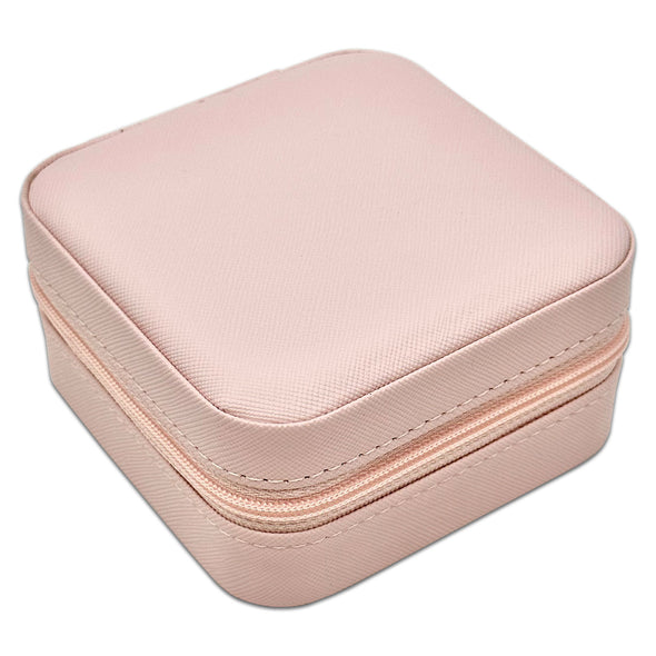 3 3/4" x 3 3/4" Pink Portable Jewelry Organizer Storage Case