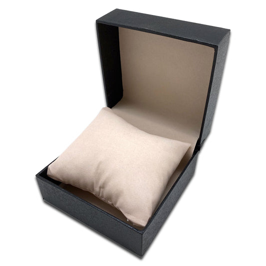 3 7/8" x 3 7/8" Black Leatherette Bracelet or Watch Jewelry Box