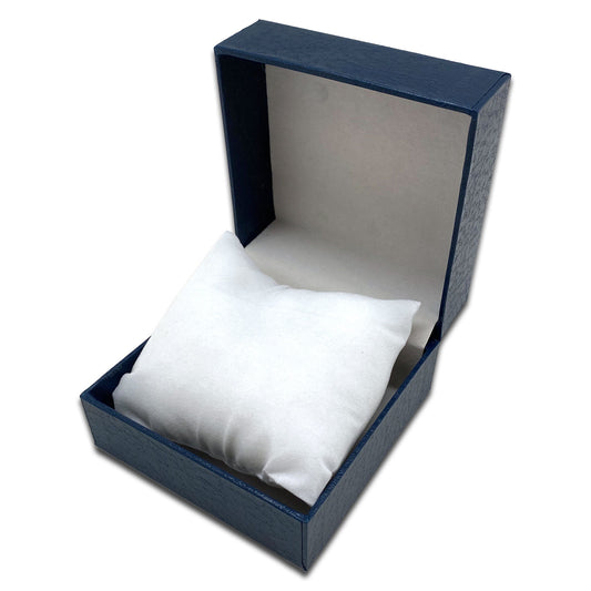 3 7/8" x 3 7/8" Blue Leatherette Bracelet or Watch Jewelry Box