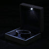3 7/8" x 3 7/8" Matte Black Plastic Bracelet or Watch Jewelry Box with LED Light