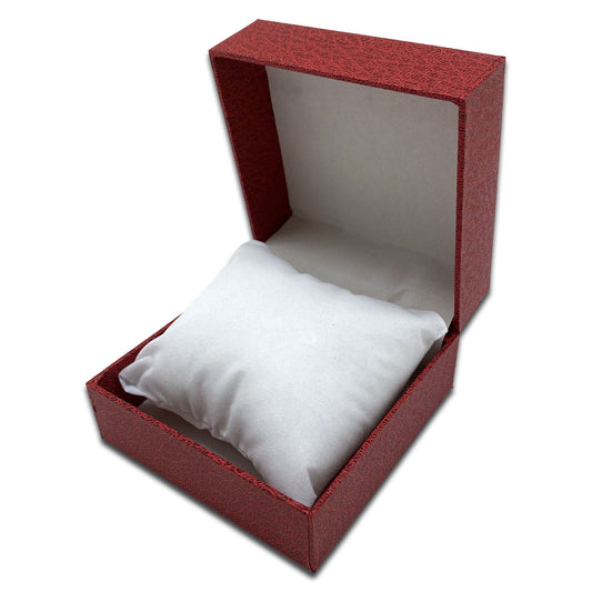 3 7/8" x 3 7/8" Red Leatherette Bracelet or Watch Jewelry Box