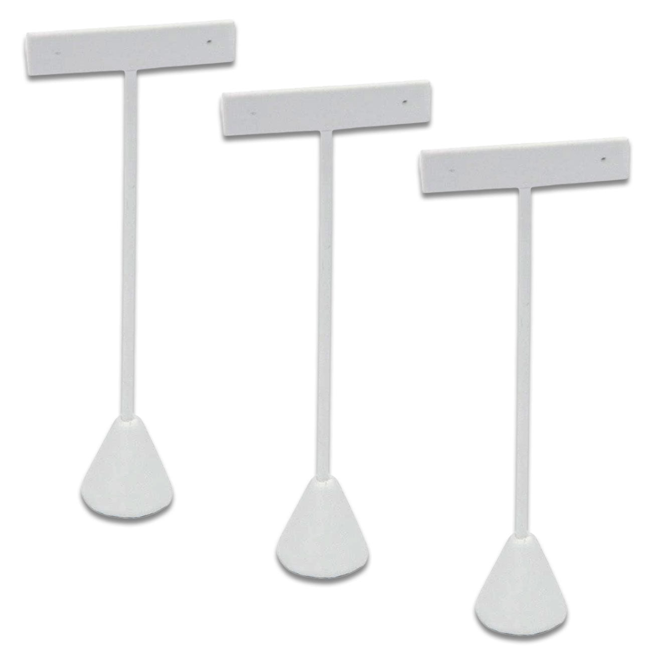 3 Pack of 6 3/4" White Leatherette T-Shape Earring Display Stands