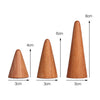 3 Piece Natural Beech Wood Cone Ring Holders