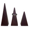 3 Piece Tiered Wood Pyramid Ring Stand Display