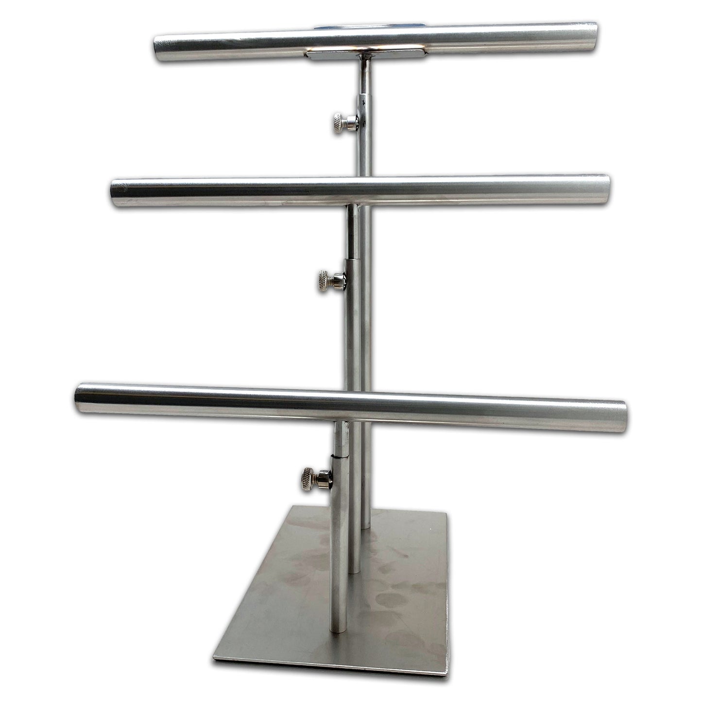 3-Tier Aluminum Metal Adjustable T-Bar Jewelry Display Stand