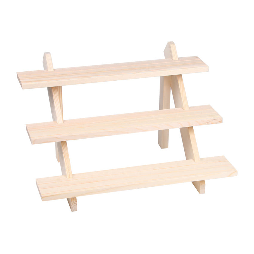 3 Tier Natural Wood Earring Card Display Stand