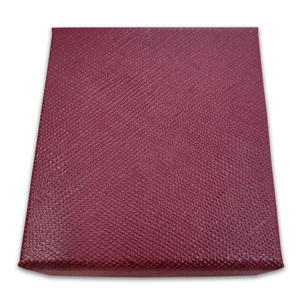3" x 2 3/4" Maroon Textured Pendant/Necklace Jewelry Box with Magnetic Closure (22 Pack)
