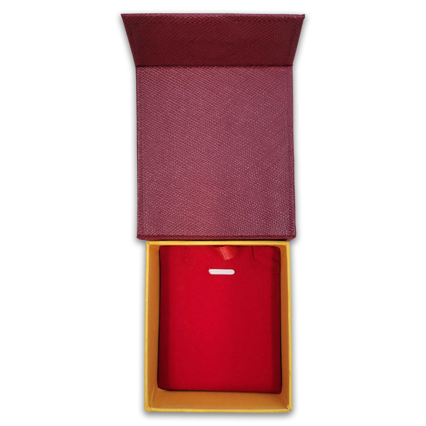 3" x 2 3/4" Maroon Textured Pendant/Necklace Jewelry Box with Magnetic Closure (22 Pack)