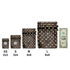 Black with Gold Polka Dot Organza Drawstring Pouch Gift Bags