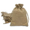 3" x 4" Brown Linen Burlap Drawstring Gift Bags