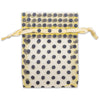Gold with Black Polka Dot Organza Drawstring Pouch Gift Bags