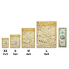 Gold with Gold Star Organza Drawstring Pouch Gift Bags