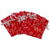 3" x 4" Red Velvet Gold Swirl Christmas Drawstring Gift Bags