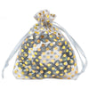 Silver with Gold Polka Dot Organza Drawstring Pouch Gift Bags
