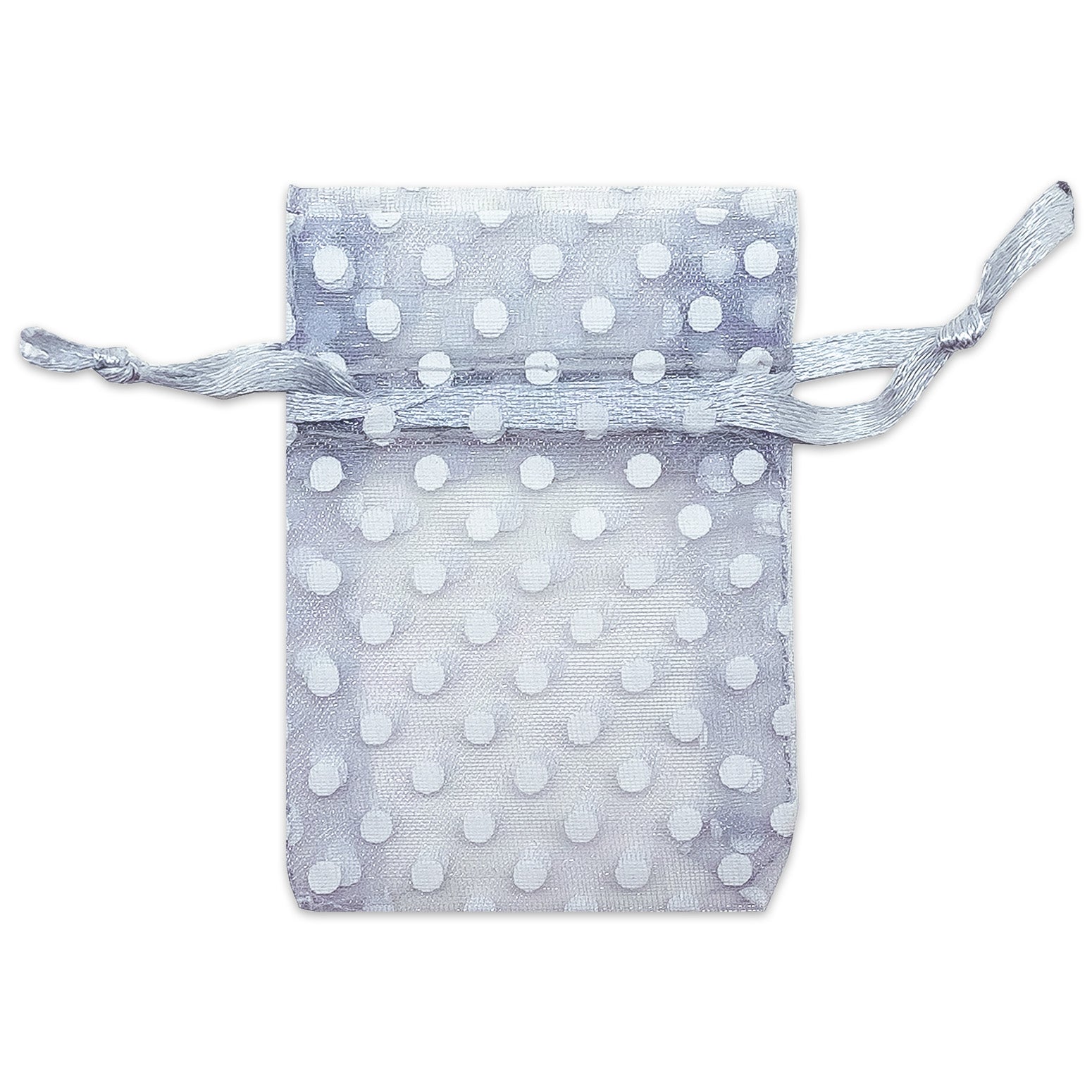 Silver sold Polka Dots On White Drawstring Bucket Bag