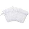 White with White Star Organza Drawstring Pouch Gift Bags