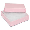3 1/2" x 3 1/2" x 1" Pink Cotton Filled Paper Box