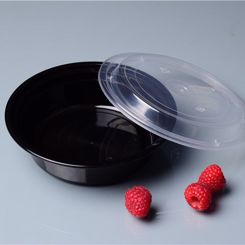 34 oz Round Plastic Disposable Food Containers (50 Pack)