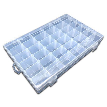 36 Compartment Clear Plastic Jewelry Box Organizer