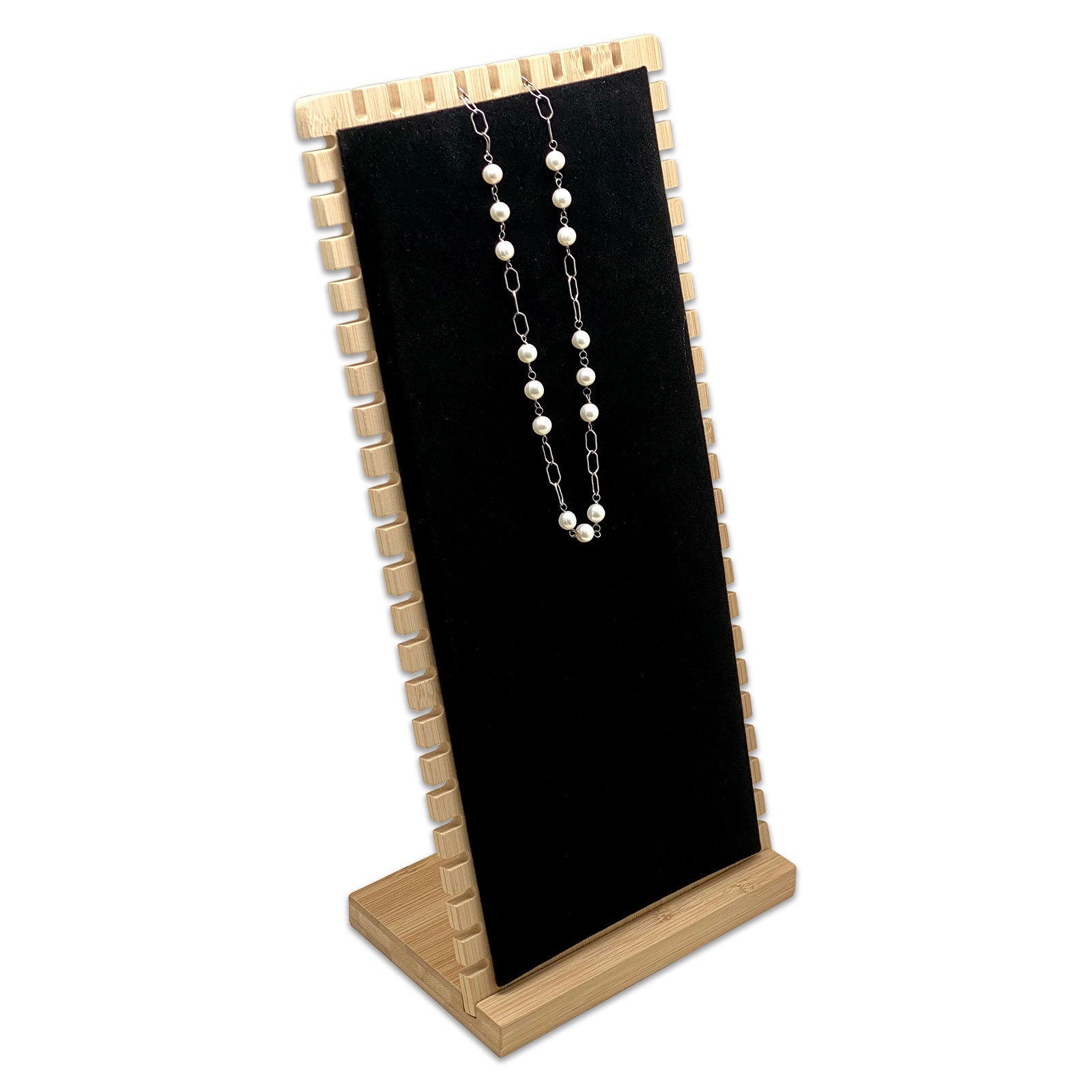37 x 18cm Black Velvet Bamboo Necklace Jewelry Display