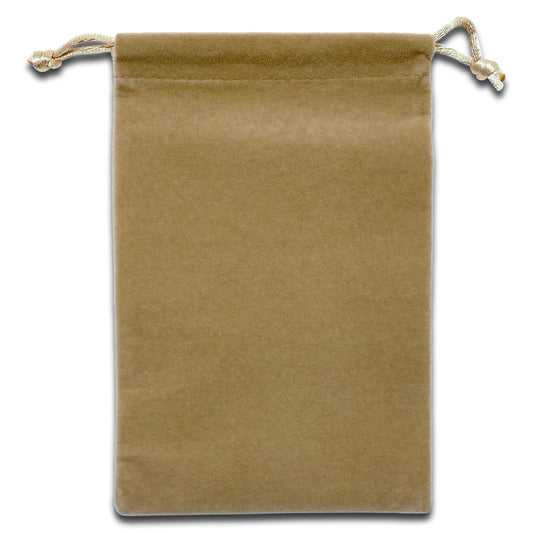 4 1/2" x 6 1/4" Beige Velvet Drawstring Pouch