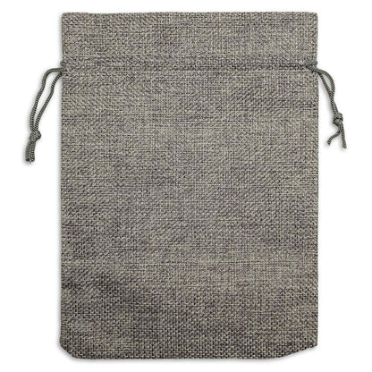 4" x 6" Gray Linen Burlap Drawstring Gift Bags