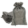 4" x 6" Gray Linen Burlap Drawstring Gift Bags