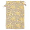 4" x 6" Jute Burlap Gold Star Drawstring Gift Bags