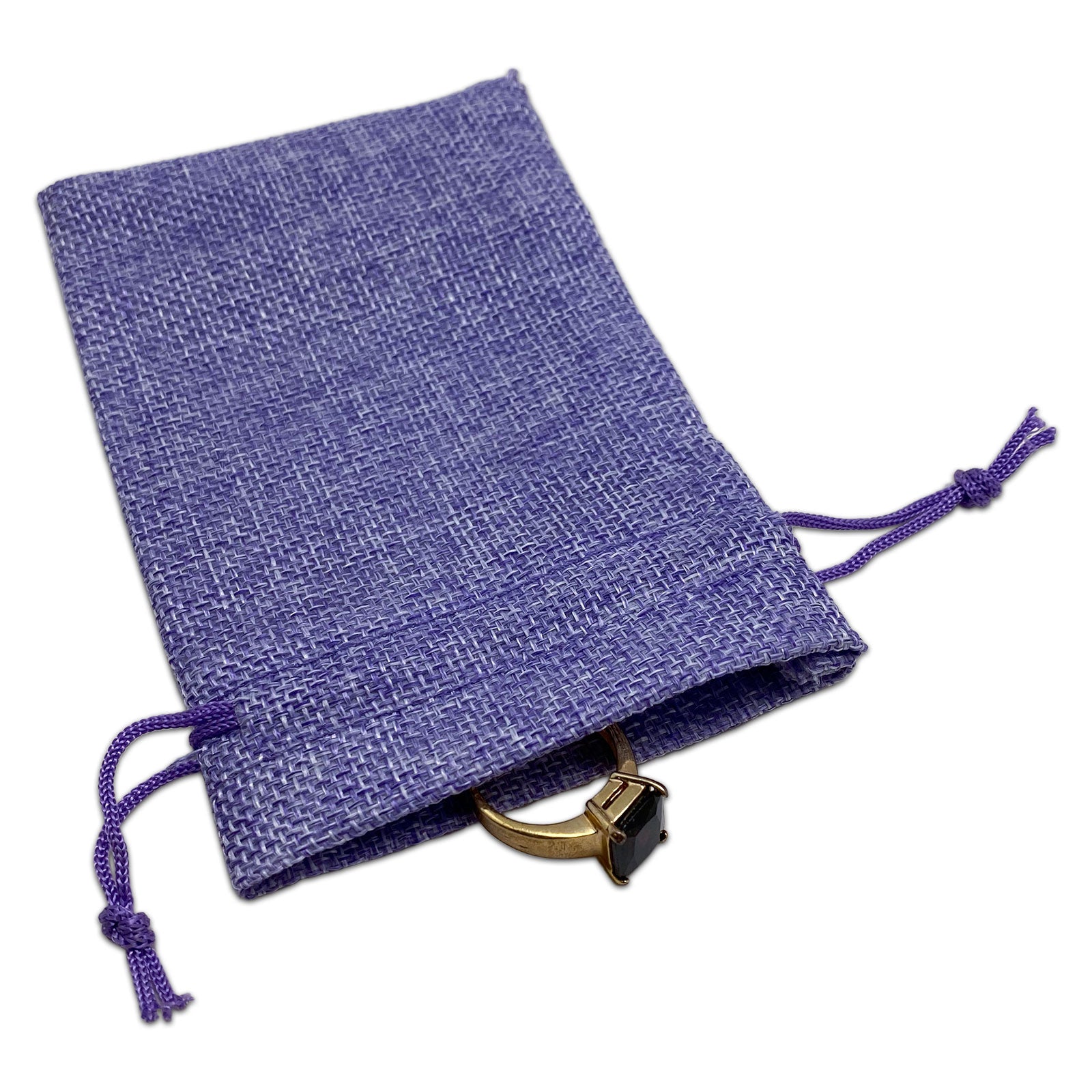 4 x 6 Lavender Linen Burlap Drawstring Gift Bags