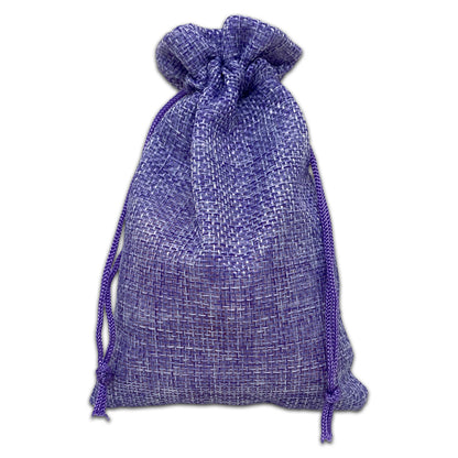 4" x 6" Lavender Linen Burlap Drawstring Gift Bags