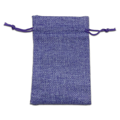 4" x 6" Lavender Linen Burlap Drawstring Gift Bags