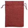 4" x 6" Maroon Linen Burlap Drawstring Gift Bags