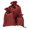 4" x 6" Maroon Linen Burlap Drawstring Gift Bags