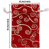 4" x 6" Red Velvet Gold Swirl Drawstring Gift Bags