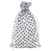 White with Black Polka Dot Organza Drawstring Pouch Gift Bags