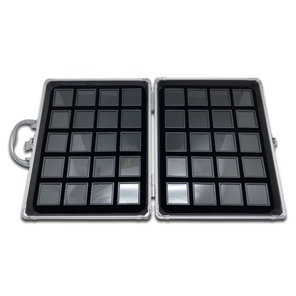40 Black Gem Boxes with Aluminum Display Case