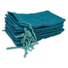 5 1/2" x 7 3/4" Teal Blue Linen Burlap Drawstring Gift Bags