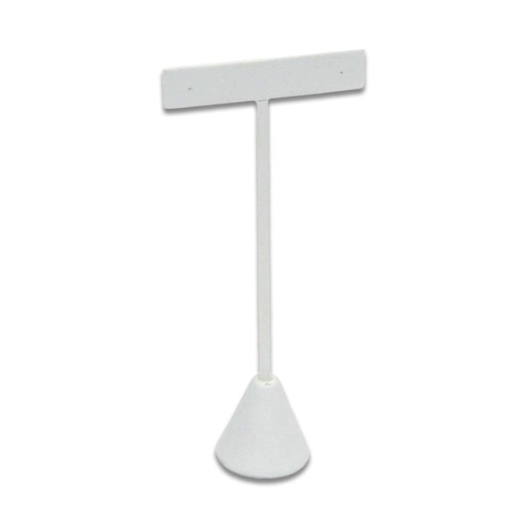 5 3/4" Single White Leatherette T-Shape Earring Display Stand