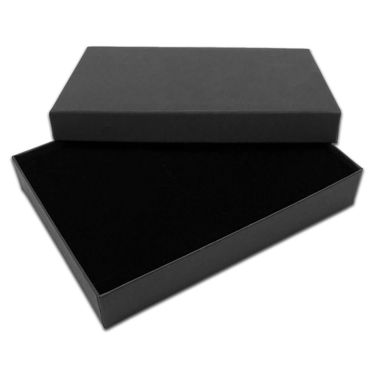 5 7/16" x 3 15/16" Black Combination Paper Box with Black Foam Insert