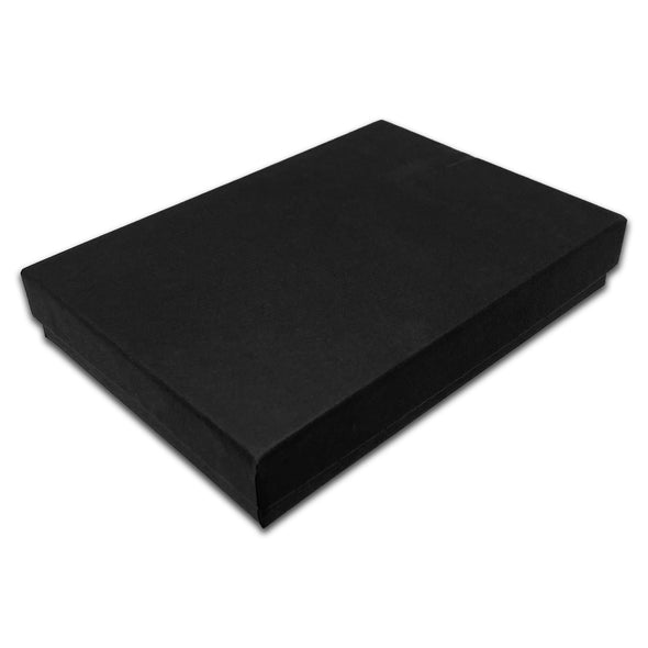 5 7/16" x 3 15/16" Black Necklace Paper Box with Black Foam Insert